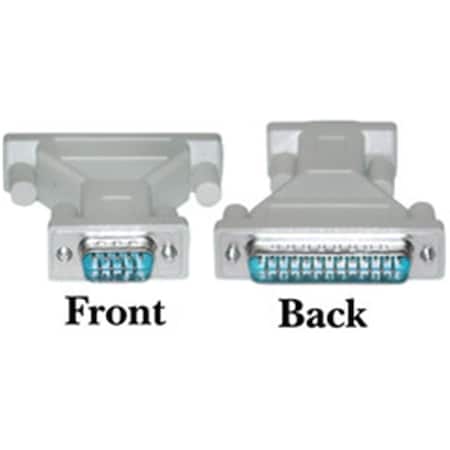 Cable Wholesale Serial / AT Modem Adapter, DB9 Male to DB25 Male 30D1-05100